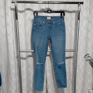 J. Crew Distressed Blue Skinny Jeans